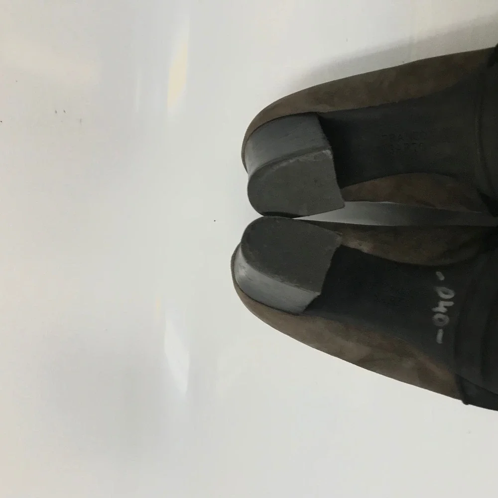 Franco Sarto Womens Black‎ Brown Suede Block Heel Booties Shooties Size 9